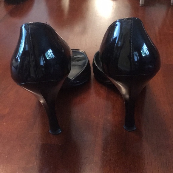 Stuart Weitzman Black patent peek a boo toe heels - Picture 3 of 6